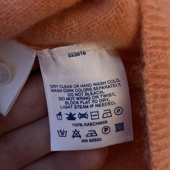 Lands End orange cashmere sweater. Size L 14-16 - Picture 5 of 7